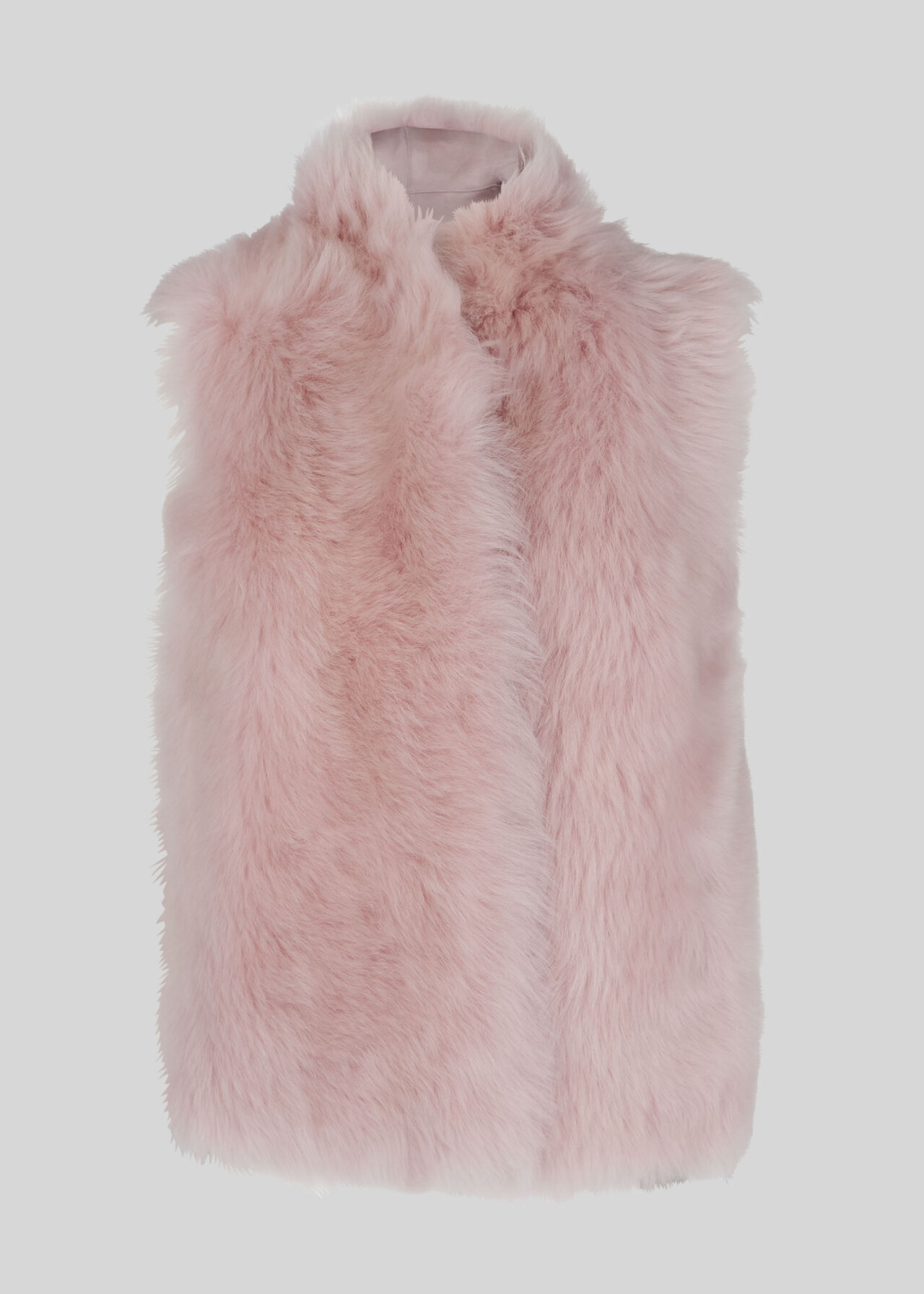 Toscana Sheepskin Gilet Pale Pink