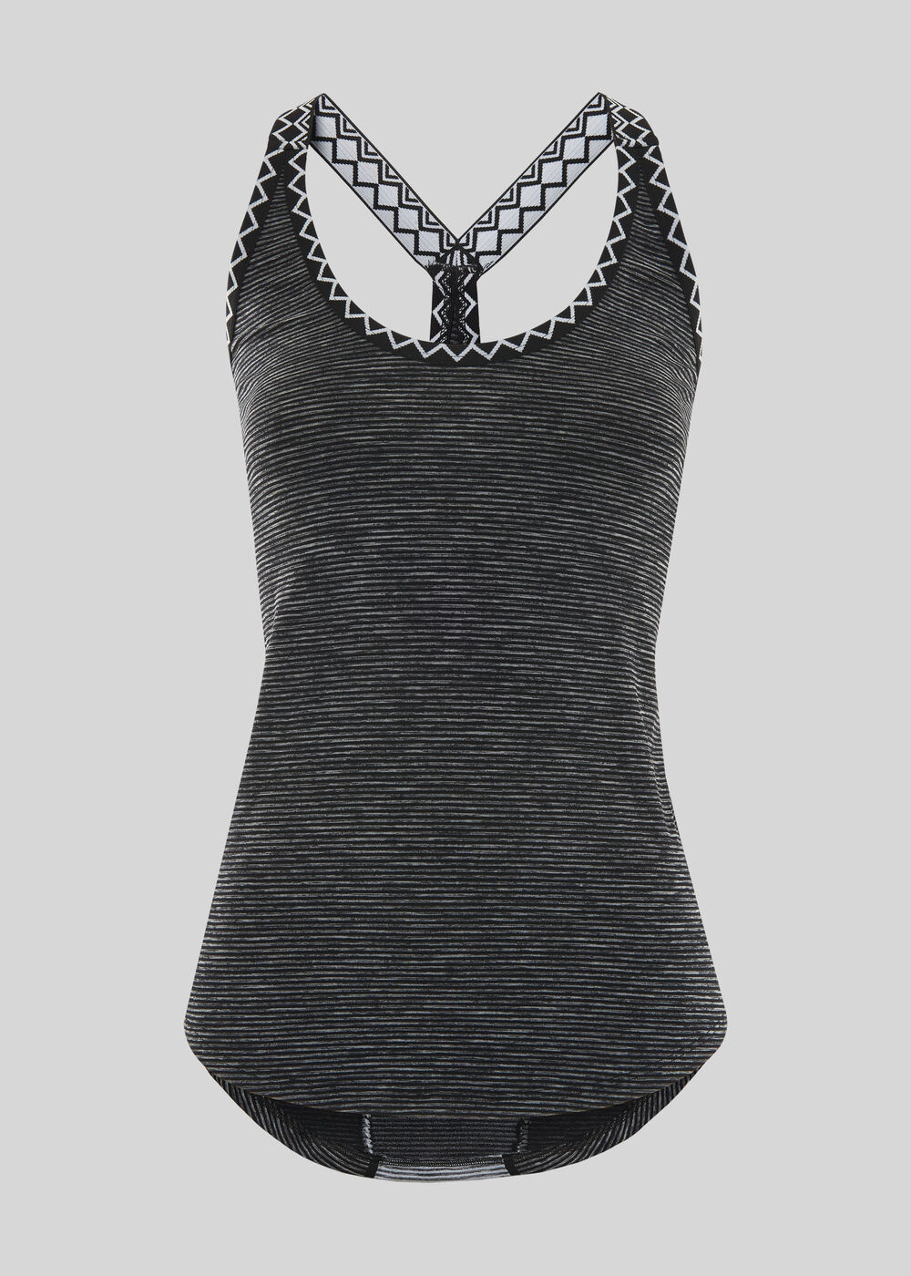 Elite Multi-stripe Long Vest Grey