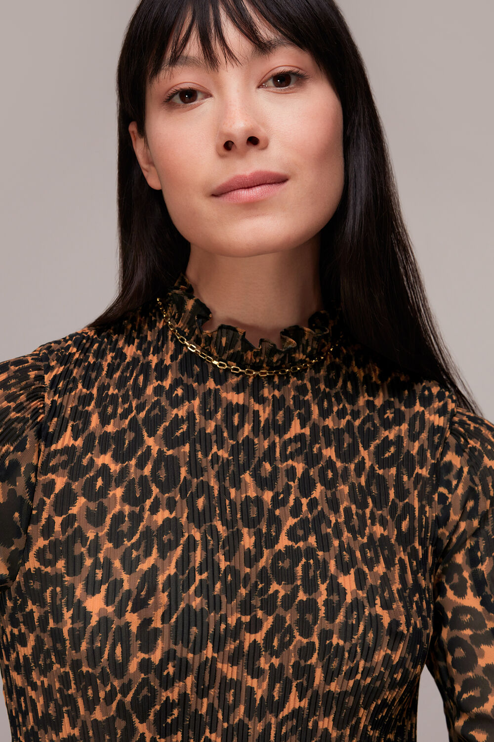 Classic Leopard Plisse Top