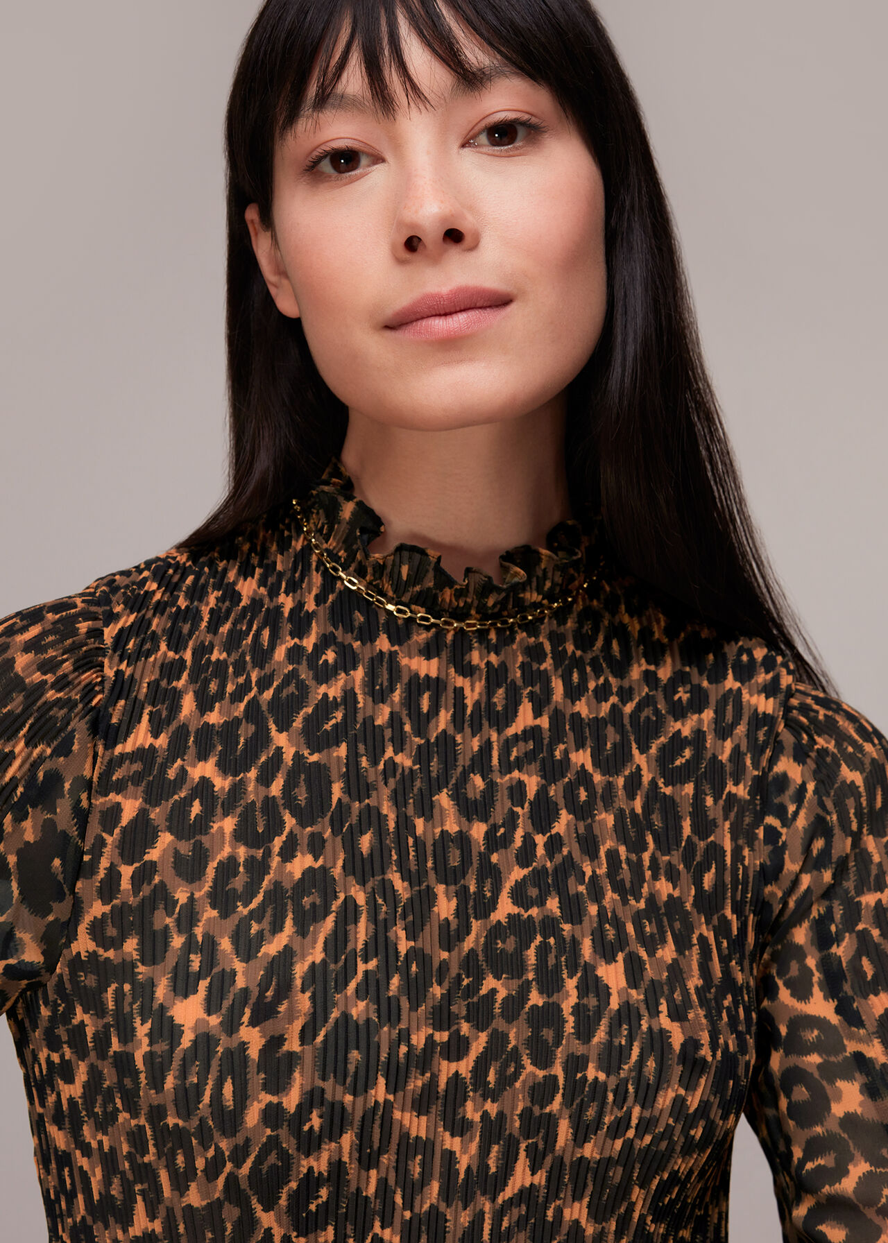 Classic Leopard Plisse Top