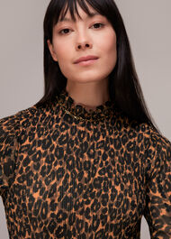 Classic Leopard Plisse Top