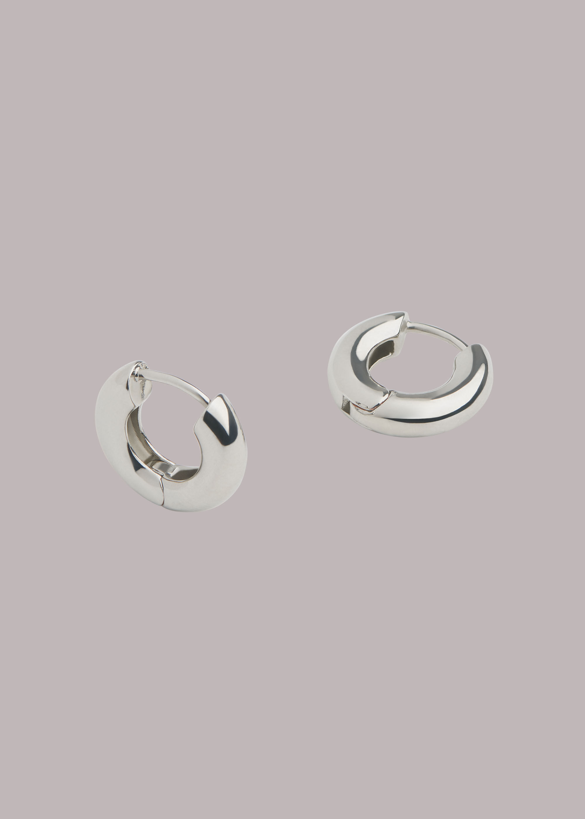 Silver huggie hoop hotsell earrings