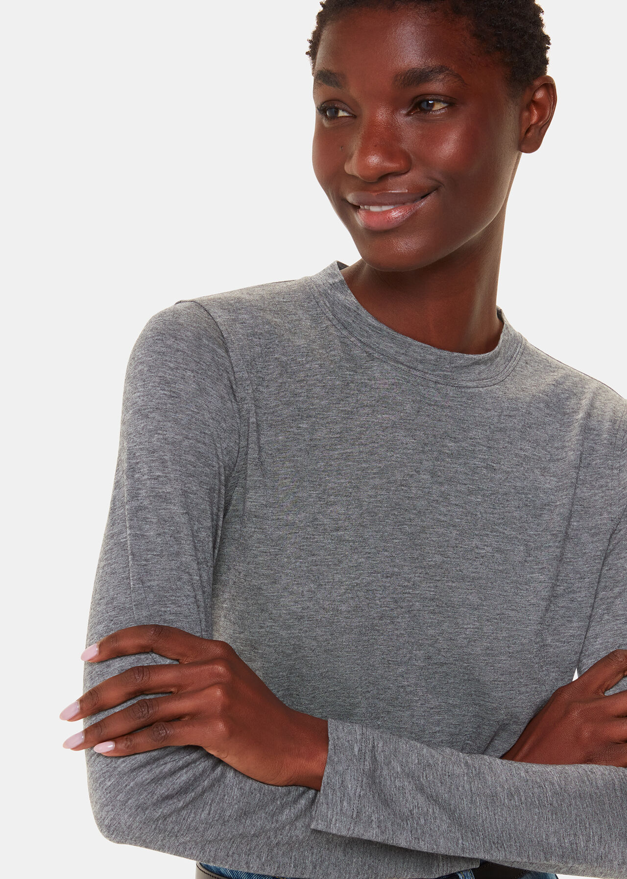 Wool Blend Crew Neck Top