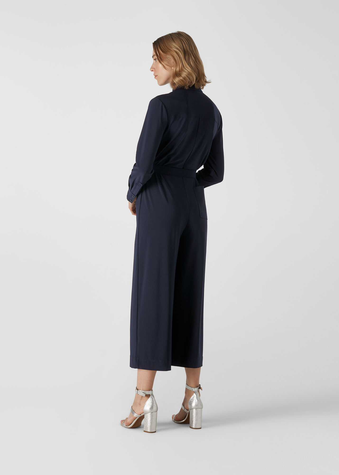 Navy Tailored Jersey Jumpsuit WHISTLES