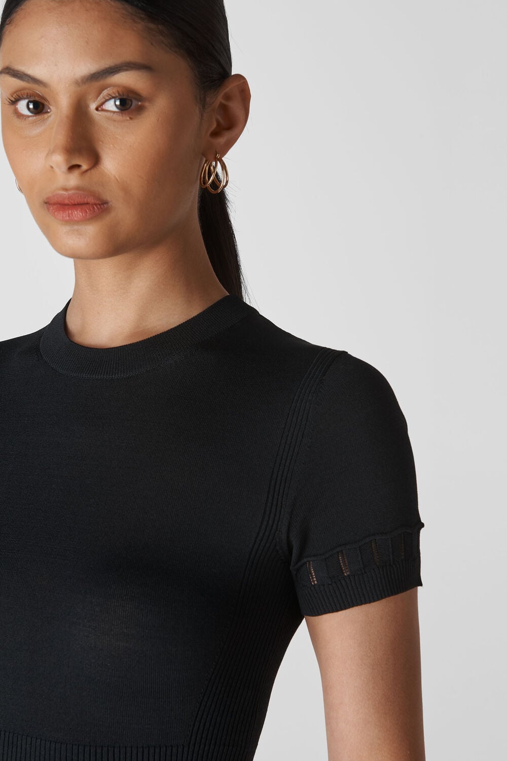 Zig Zag Fit And Flare Dress Black