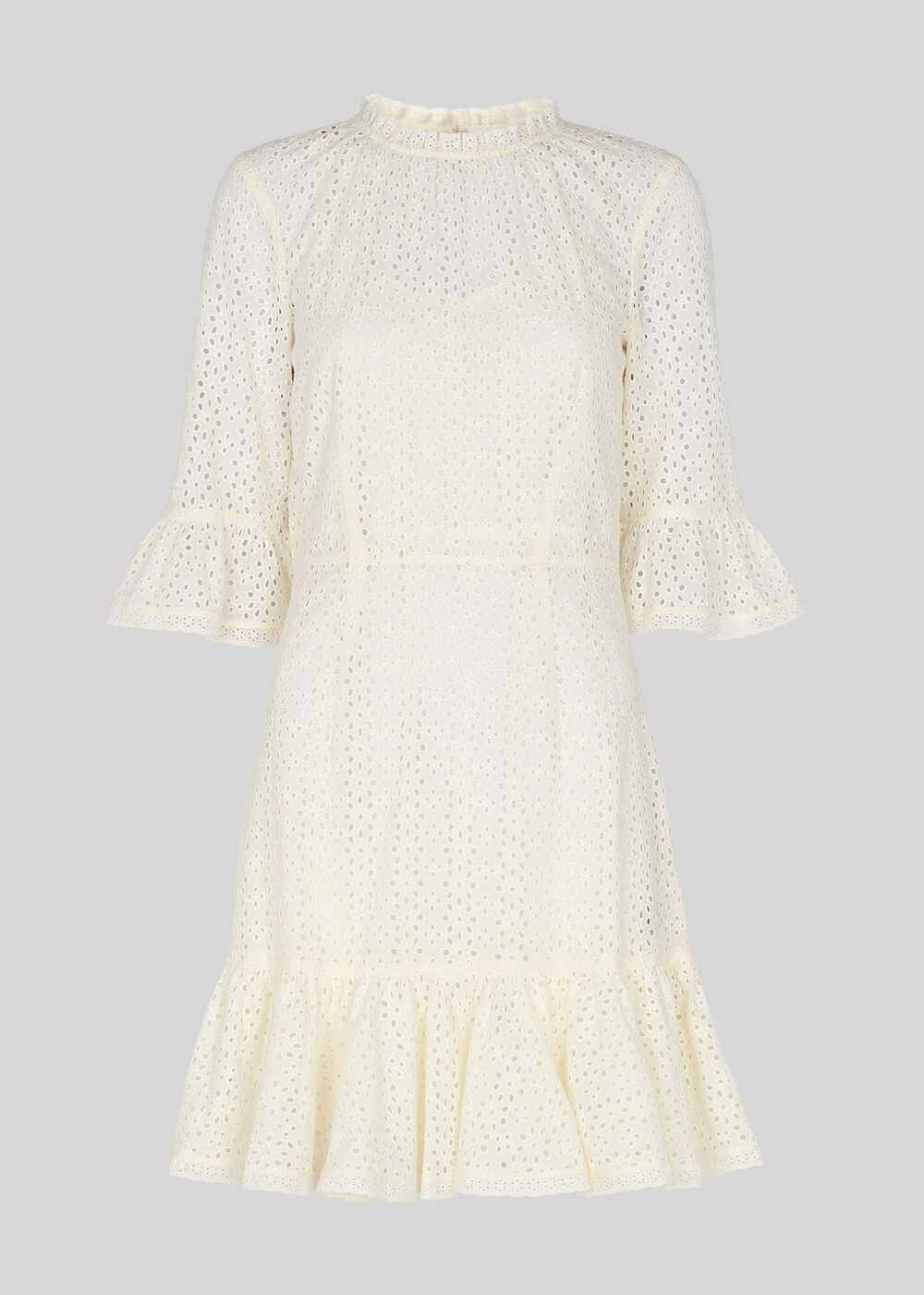 Augustina Broderie Dress Ivory/Multi