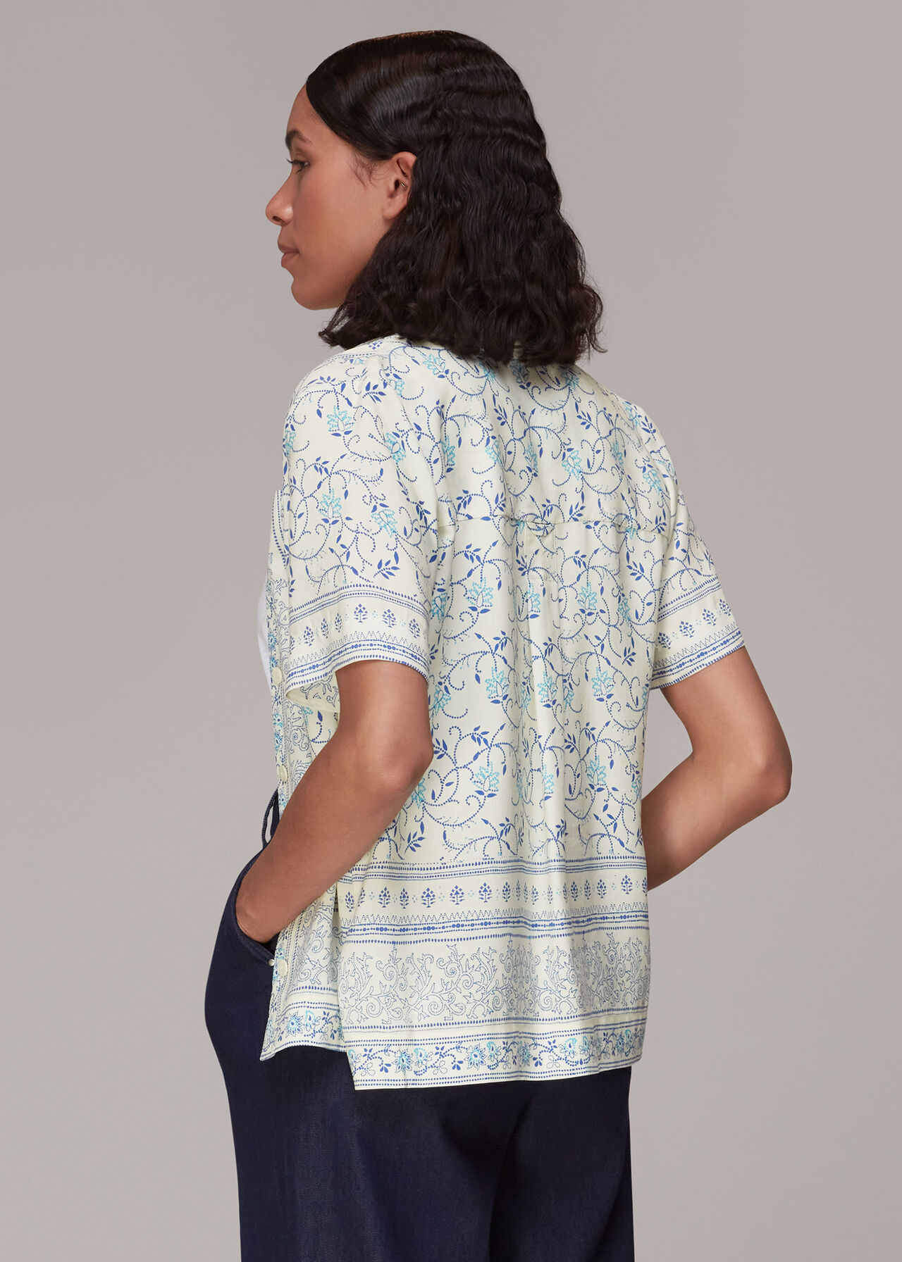 Bandana Print Bowling Shirt
