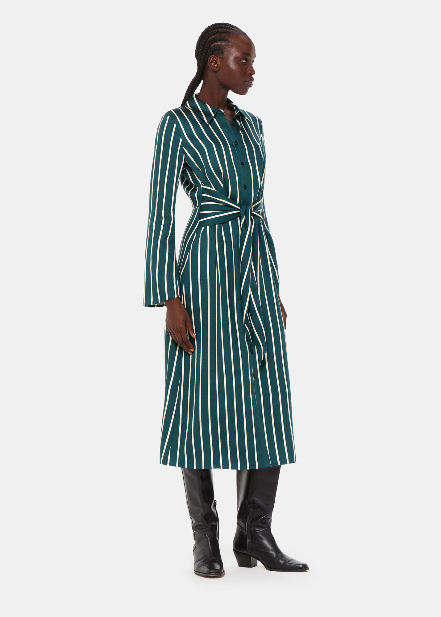 Whistles green sales shirt dress