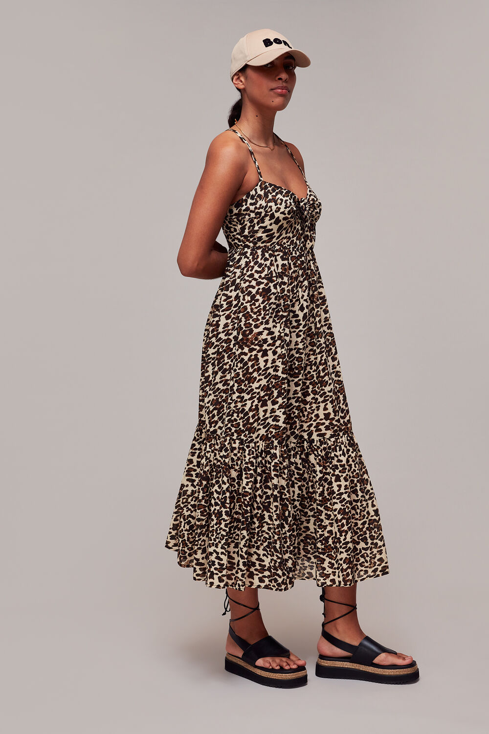 Animal Tie Front Beach Dress