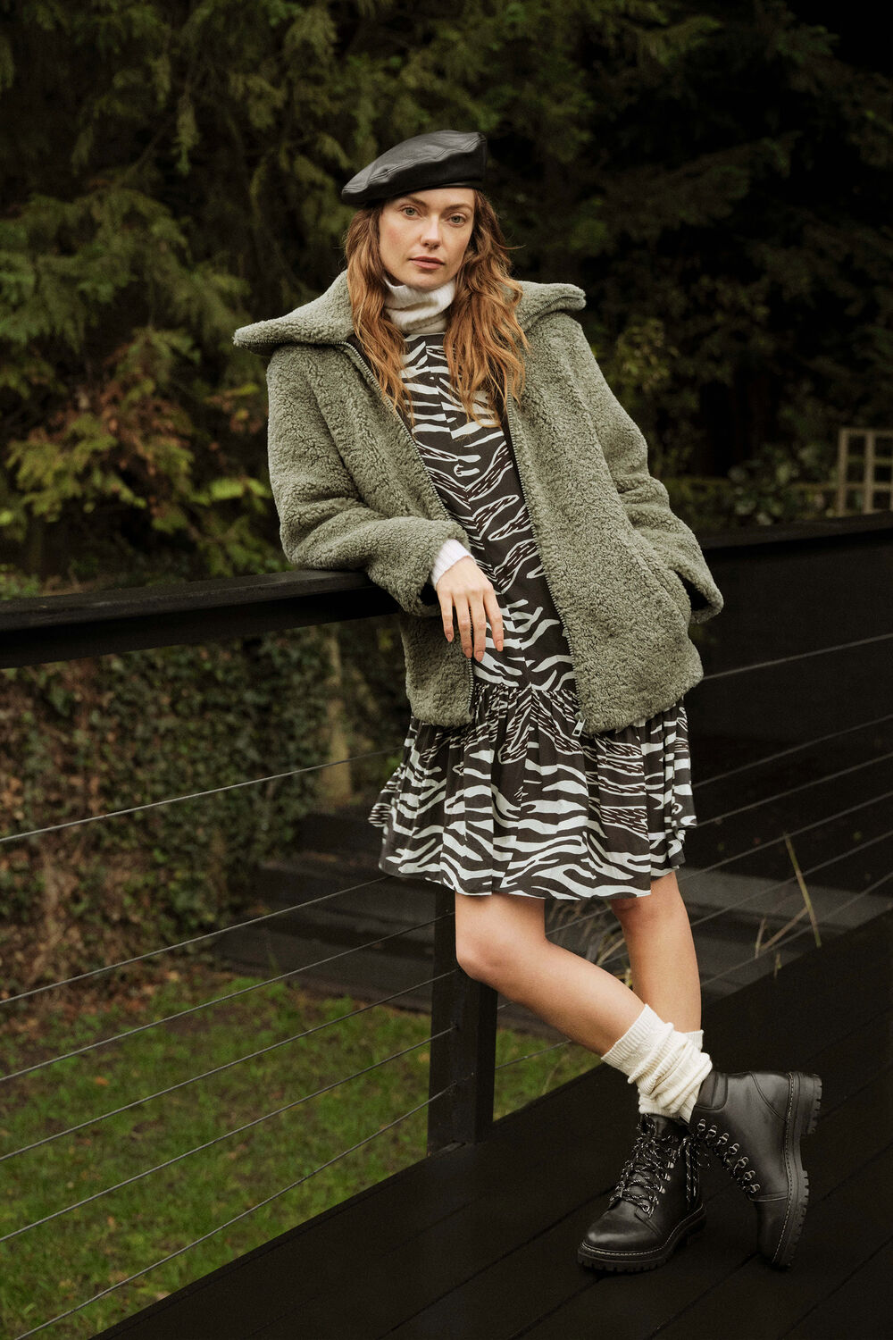 Multicolour Graphic Zebra Print Dress