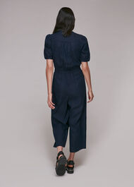 Button Front Linen Jumpsuit