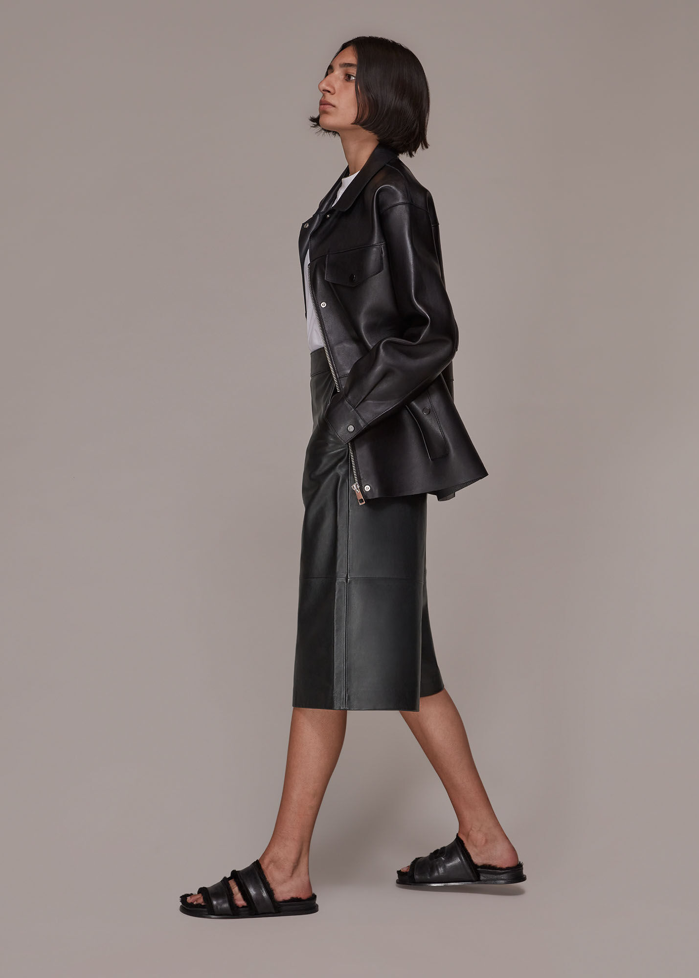 Black Leather Culotte | WHISTLES