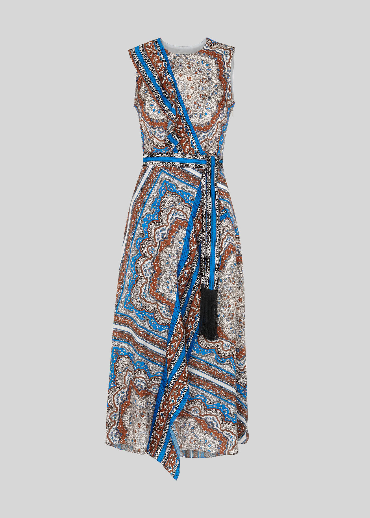 Aadya Scarf Print Dress Blue/Multi