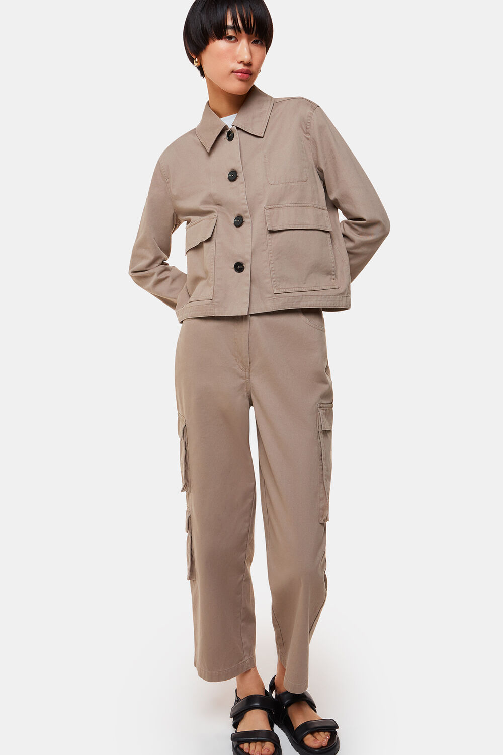 Taupe Phoebe Casual Utility Trouser