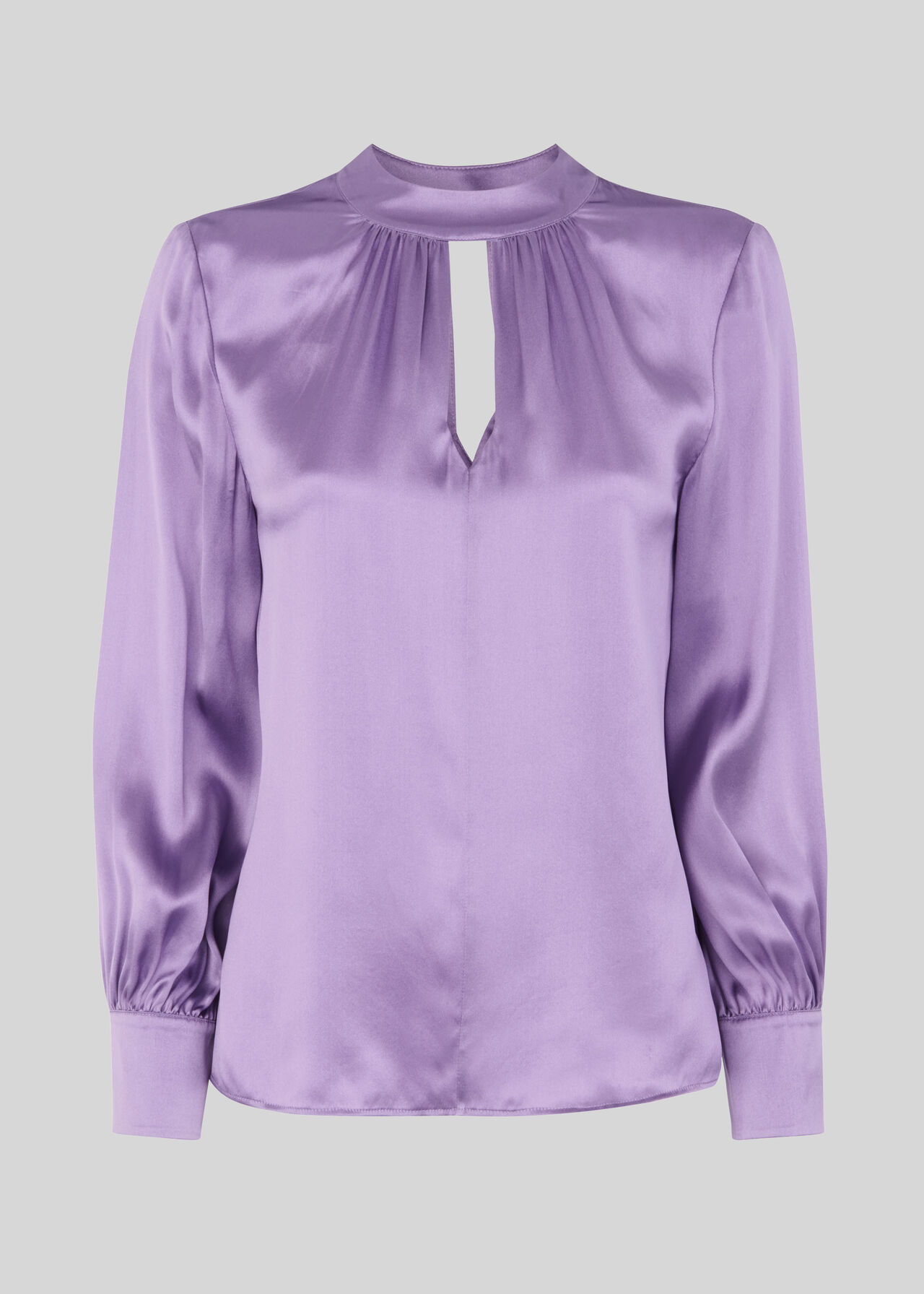 Cora Silk Satin Blouse Lilac