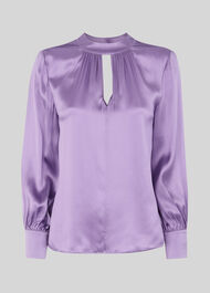 Cora Silk Satin Blouse Lilac