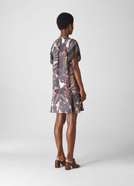 Palm Print Shirt Dress Multicolour