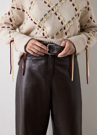 Belted Leather Barrel Trouser