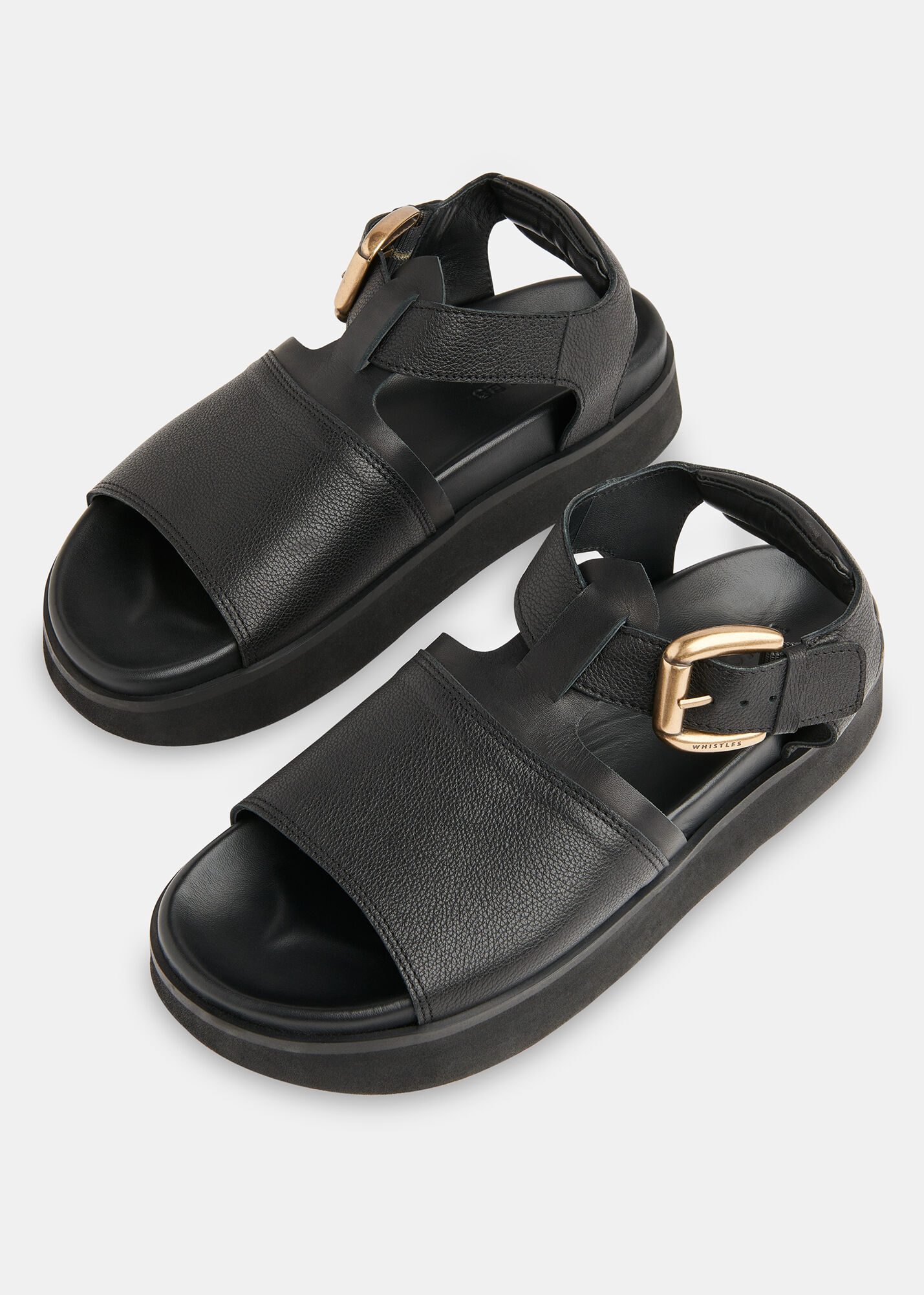 Black chunky buckle sandals store