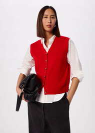 V Neck Button Front Knit Tank