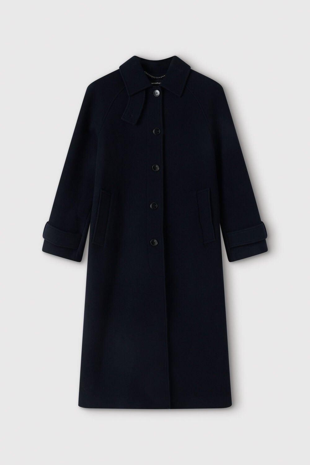 Navy Long Wool Car Coat