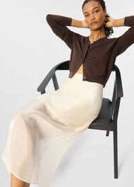 Organza Column Midi Skirt