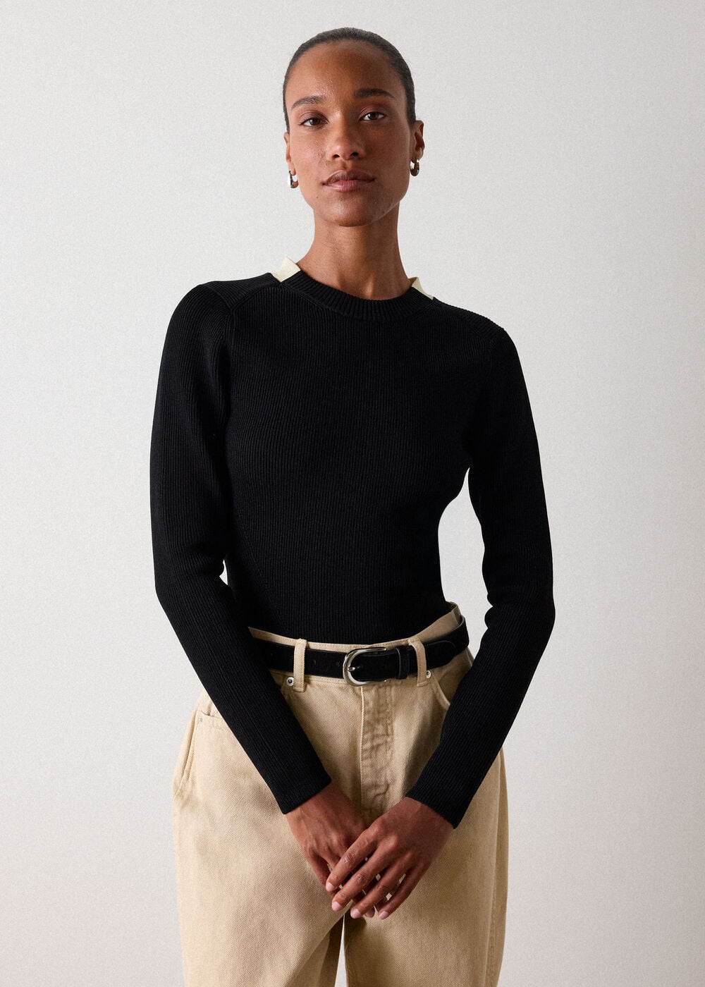 Tie Back Rib Knit Top