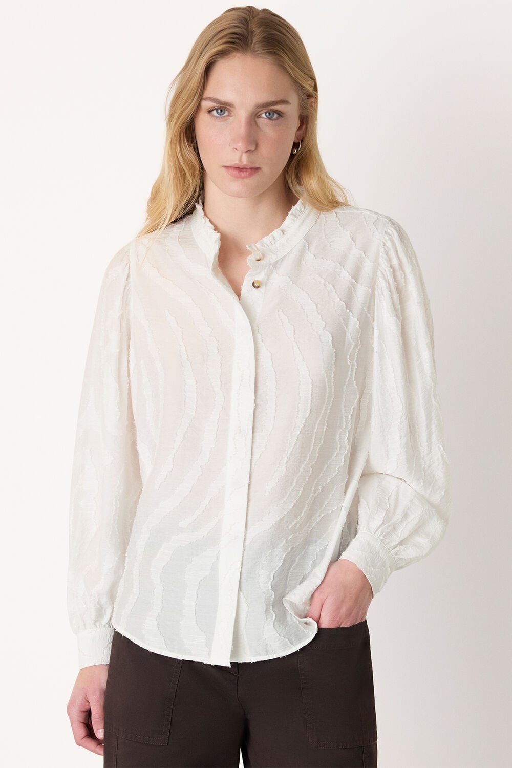Ivory Animal Textured Shirt