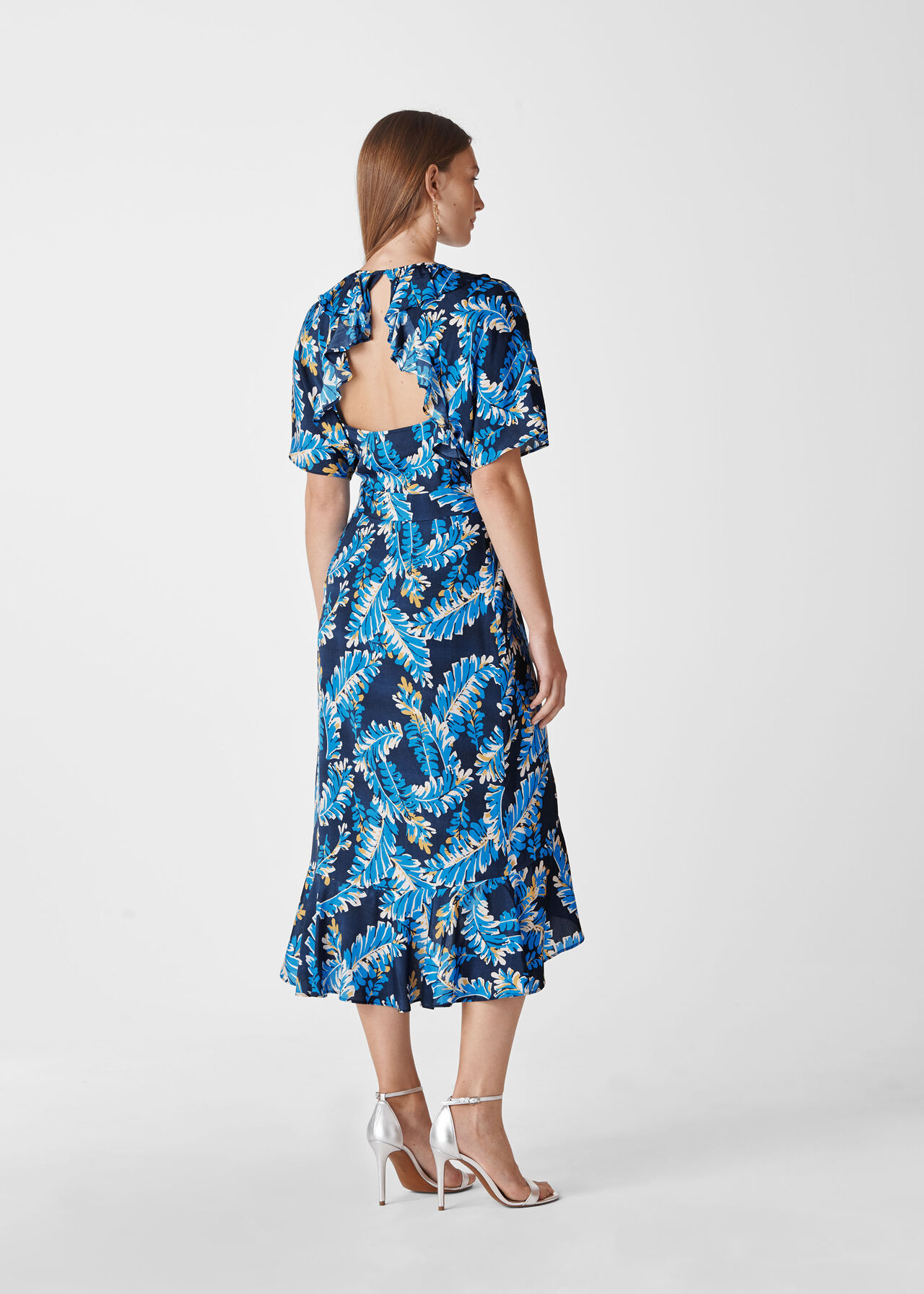 Josephine Print Wrap Dress Blue/Multi