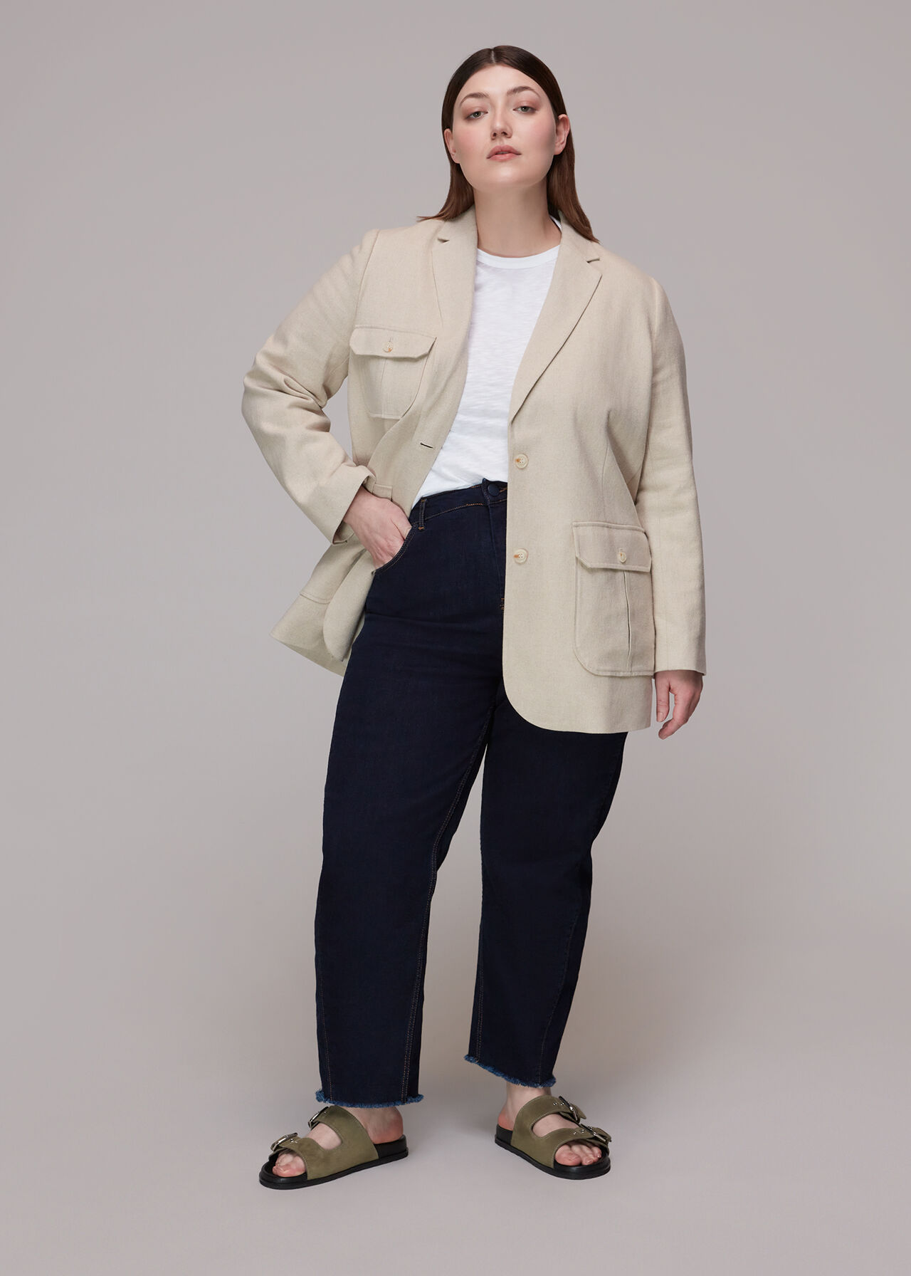 Jade Tailored Linen Blazer