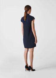 Paige V Neck Crepe Dress Navy