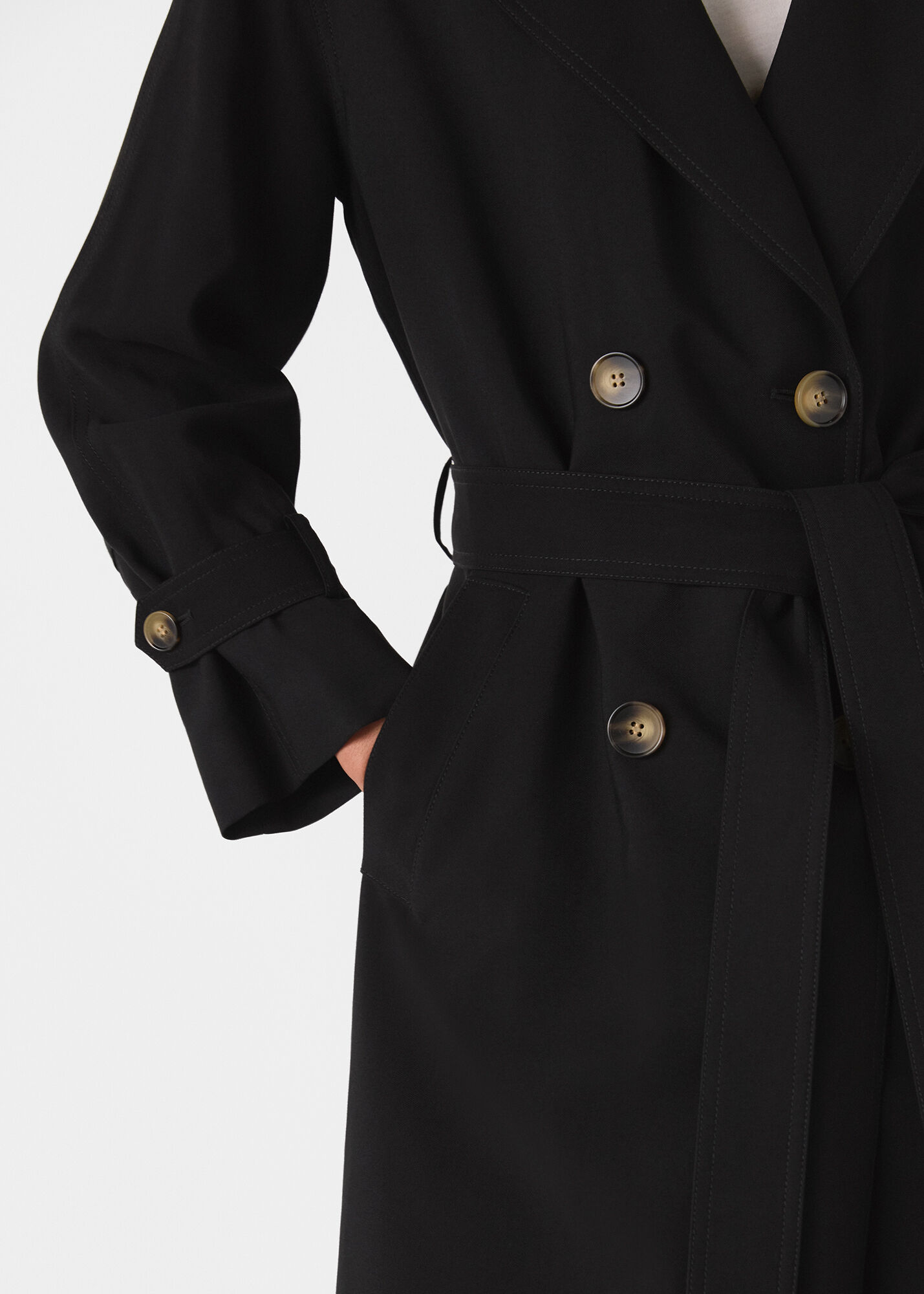 Black Riley Trench Coat WHISTLES Whistles