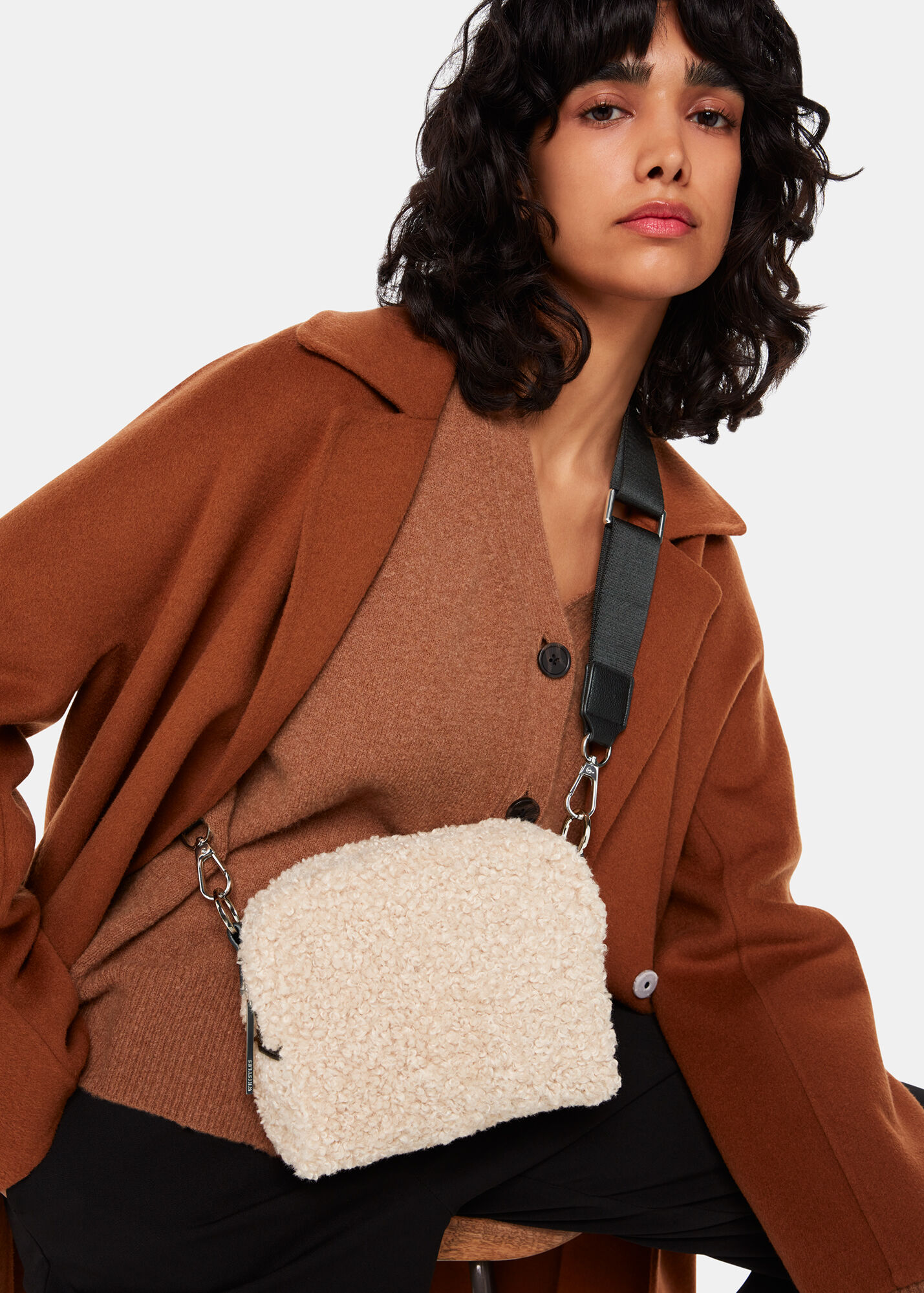 Neutral Bibi Borg Crossbody Bag | WHISTLES | Whistles US |