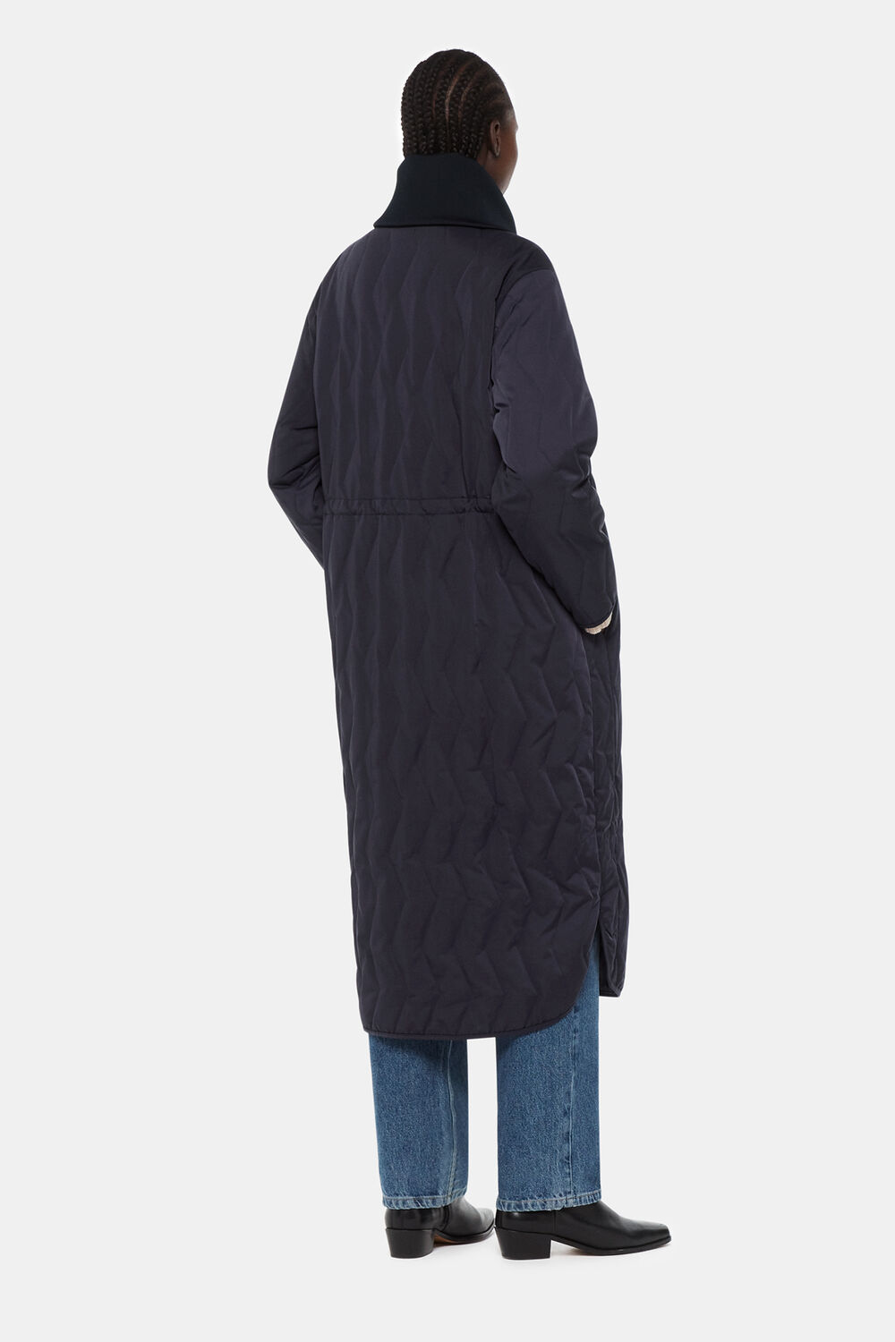 Navy Niara Quilted Coat