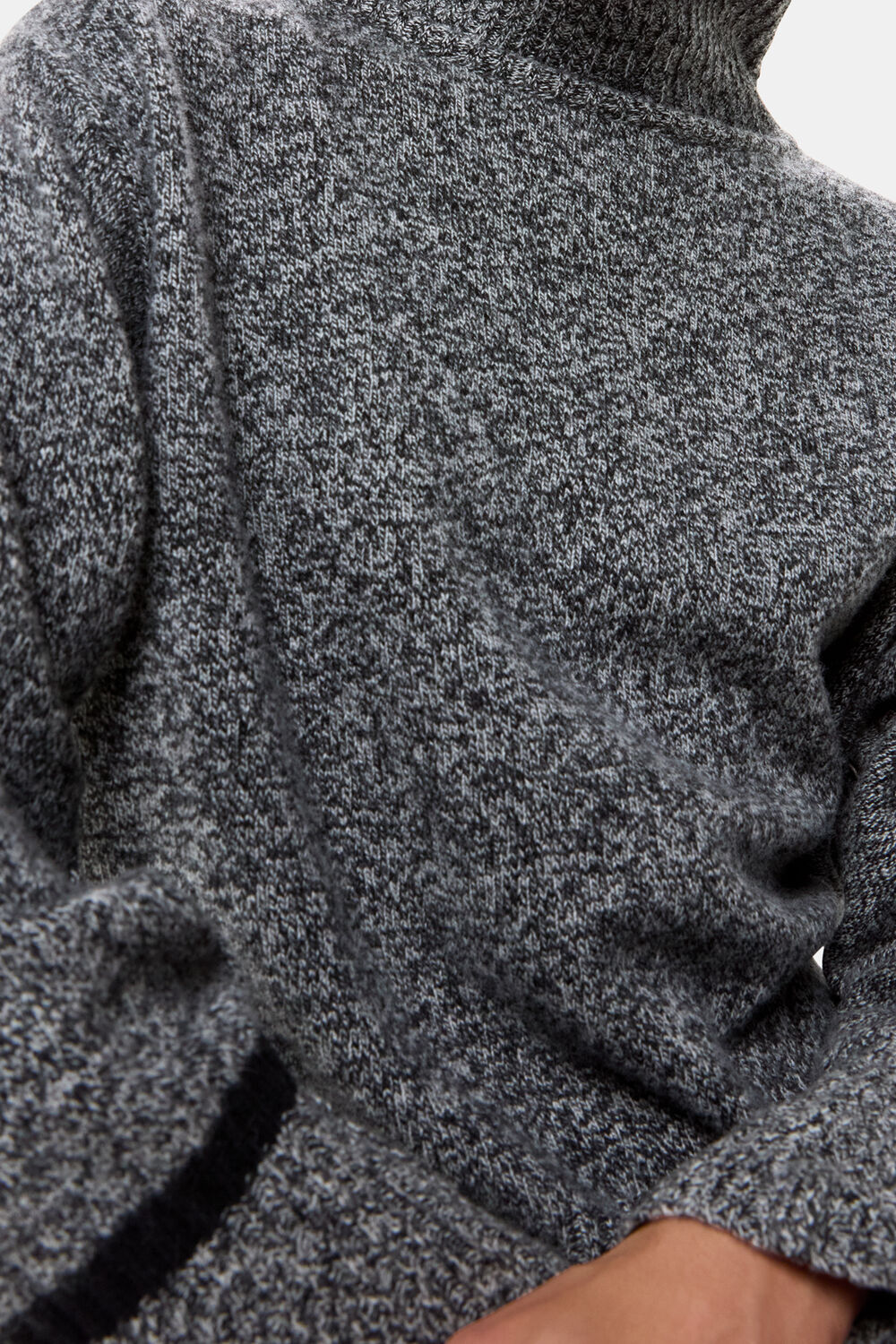 Wool Fleck Funnel Neck Knit