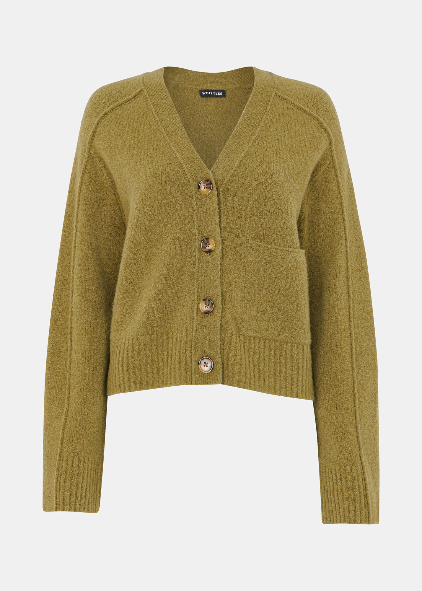 お歳暮 2024 Sage | US Whistles | WHISTLES | Cardigan Pocket Mix Wool Green トップス