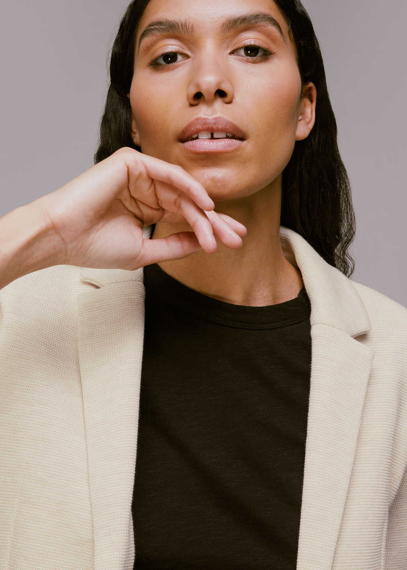 Oatmeal Slim Fit Jersey Jacket WHISTLES