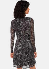 Feather Leopard Flippy Dress