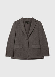 Petite Herringbone Wool Blend Blazer