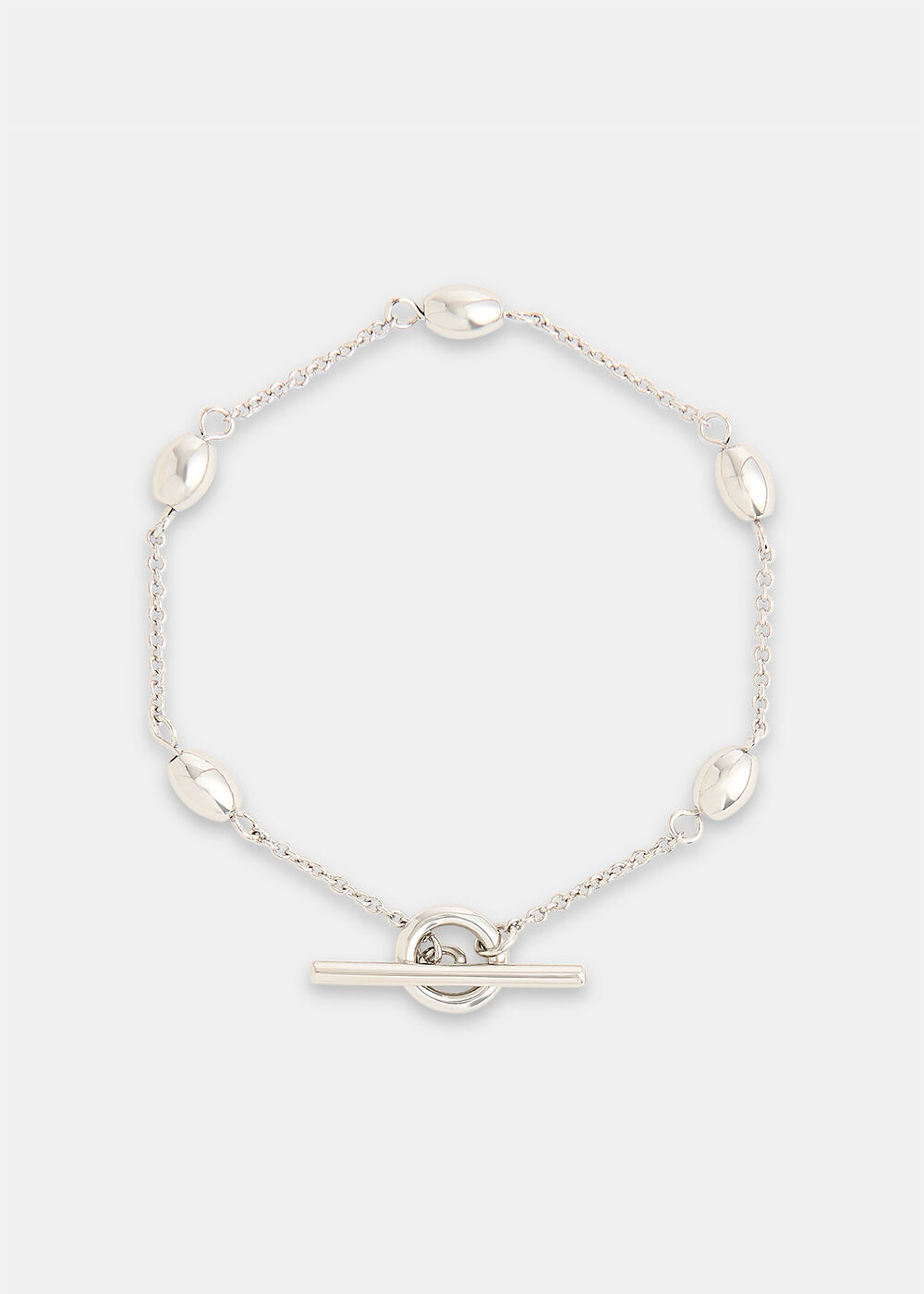 Oval Beaded T Bar Bracelet