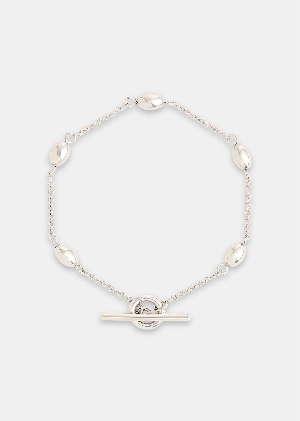 Oval Beaded T Bar Bracelet
