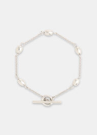 Oval Beaded T Bar Bracelet