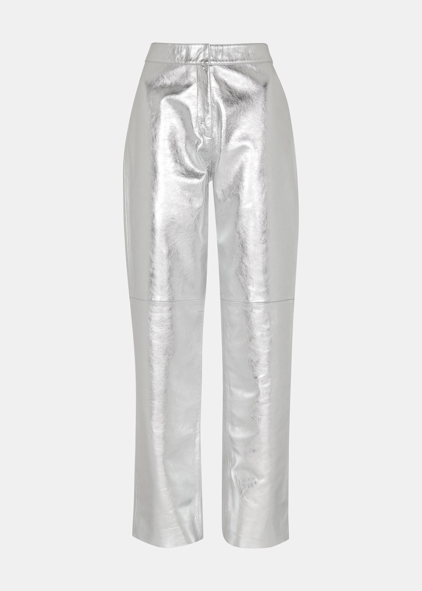 Silver leather hotsell trousers