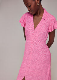 Nina Diagonal Fleck Midi Dress