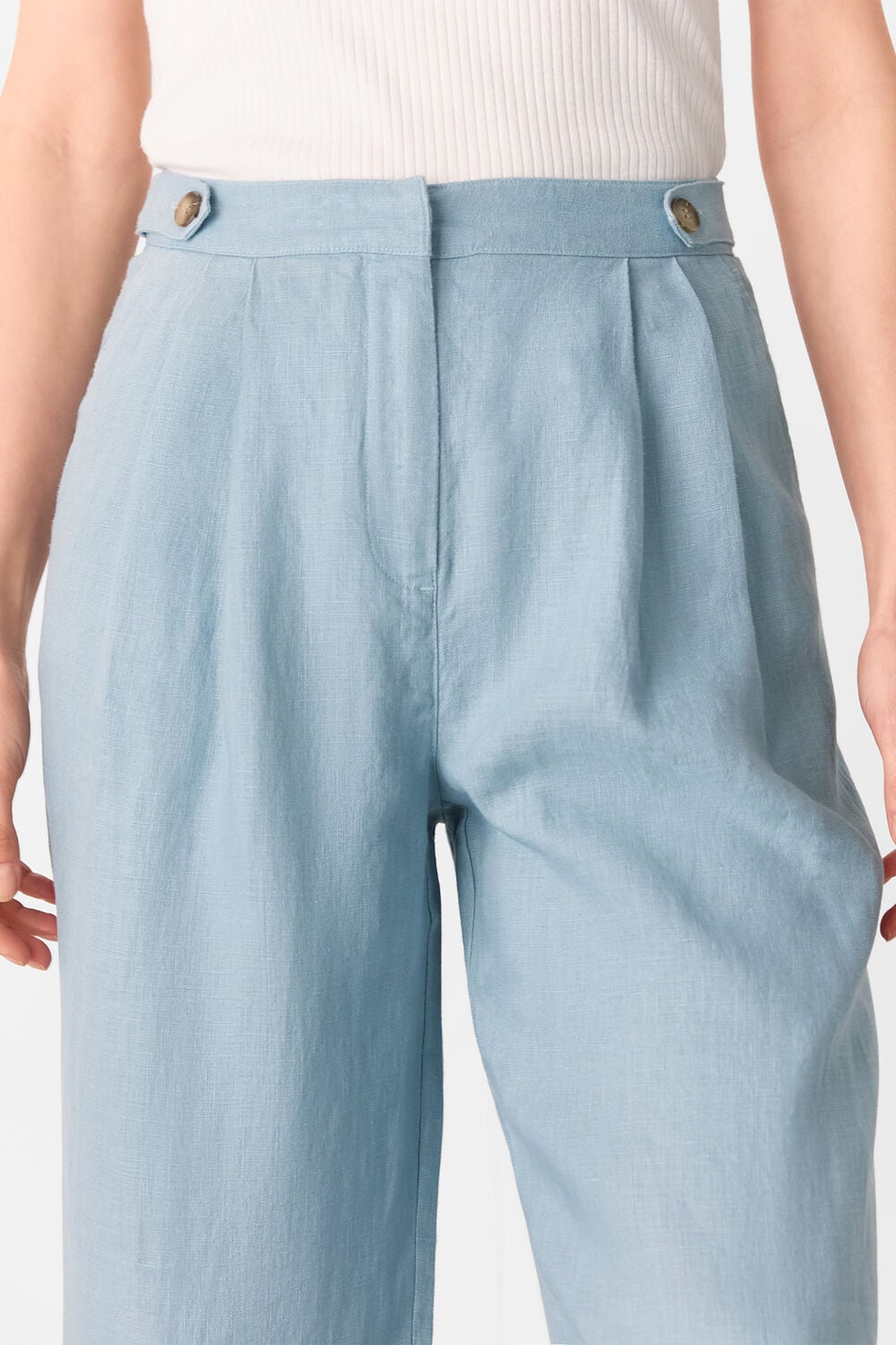 Pale Blue Millie Linen Trouser