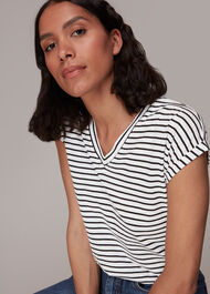 Willa Stripe V Neck Tee