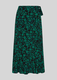 Block Floral Wrap Skirt