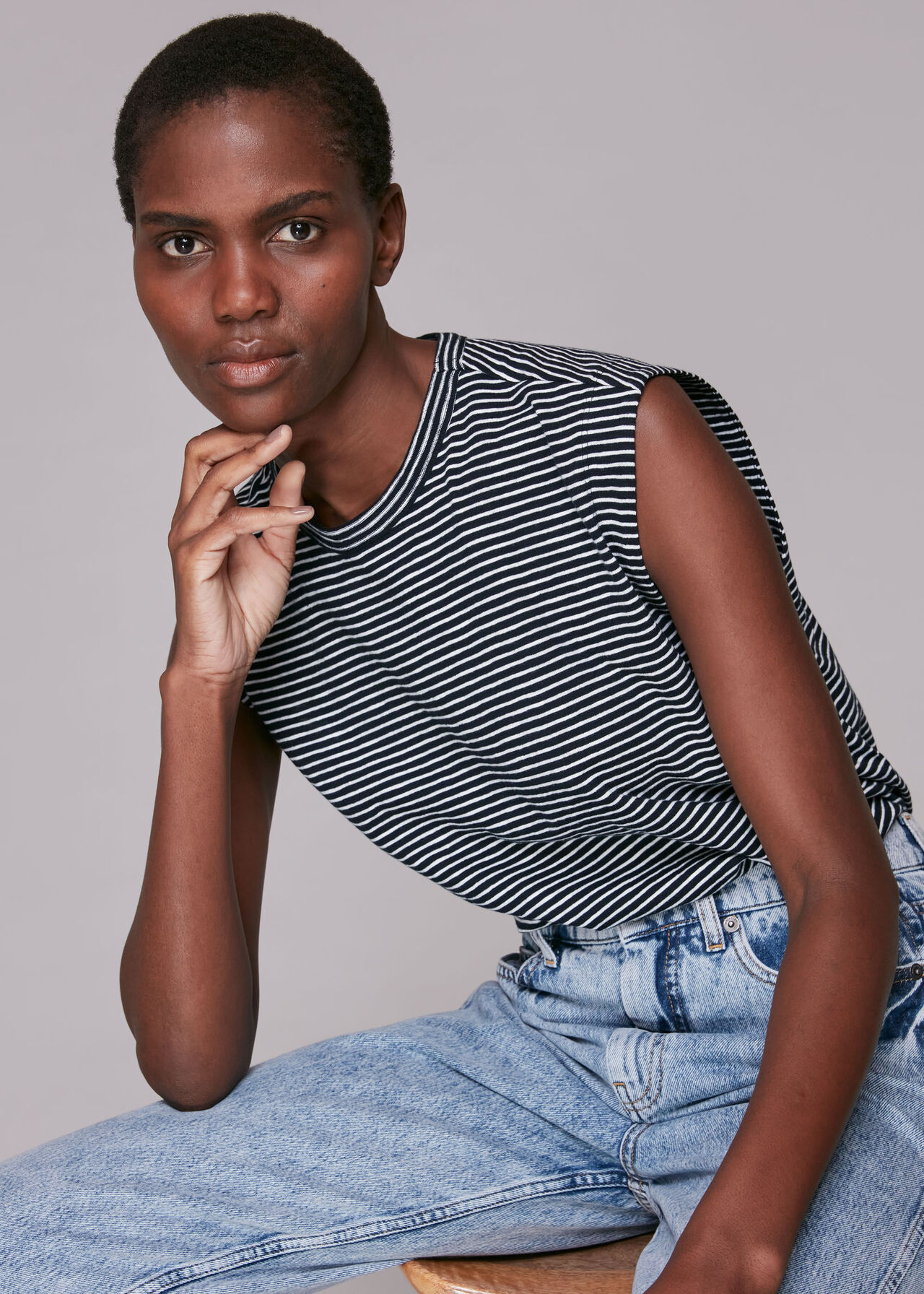 Stripe Muscle Vest Top