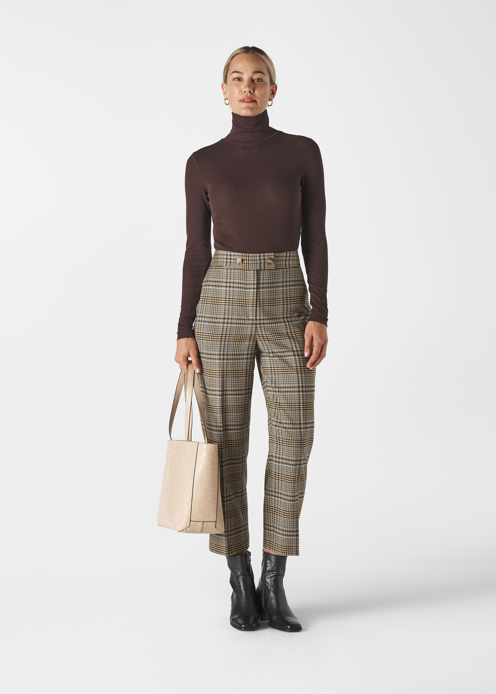 Multicolour Check Button Front Trouser 