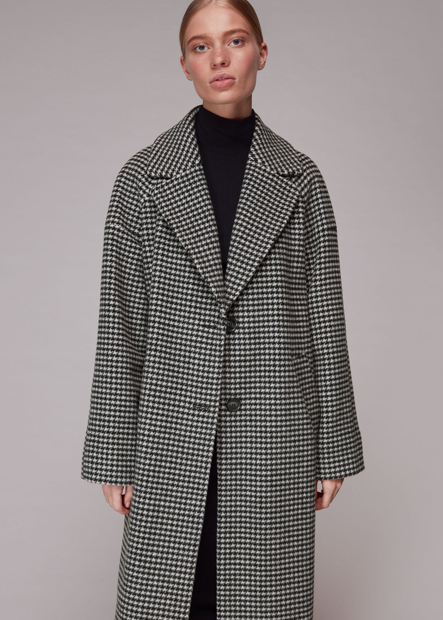 Black check coat hotsell